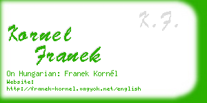kornel franek business card