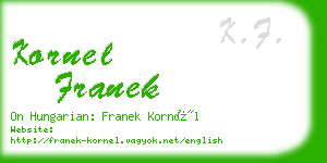 kornel franek business card